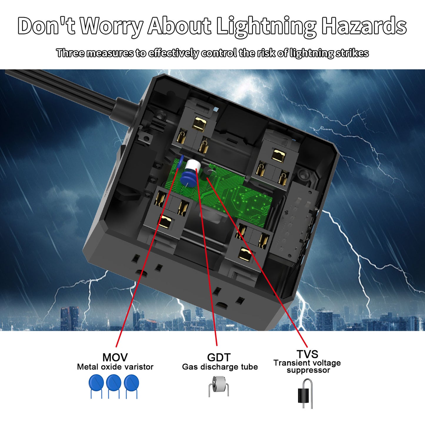Ultra-Thin 6Ft Flat Plug Power Strip, 8 AC Outlets and 4 USB Ports (1 USB C), for Dorm & Office, Black
