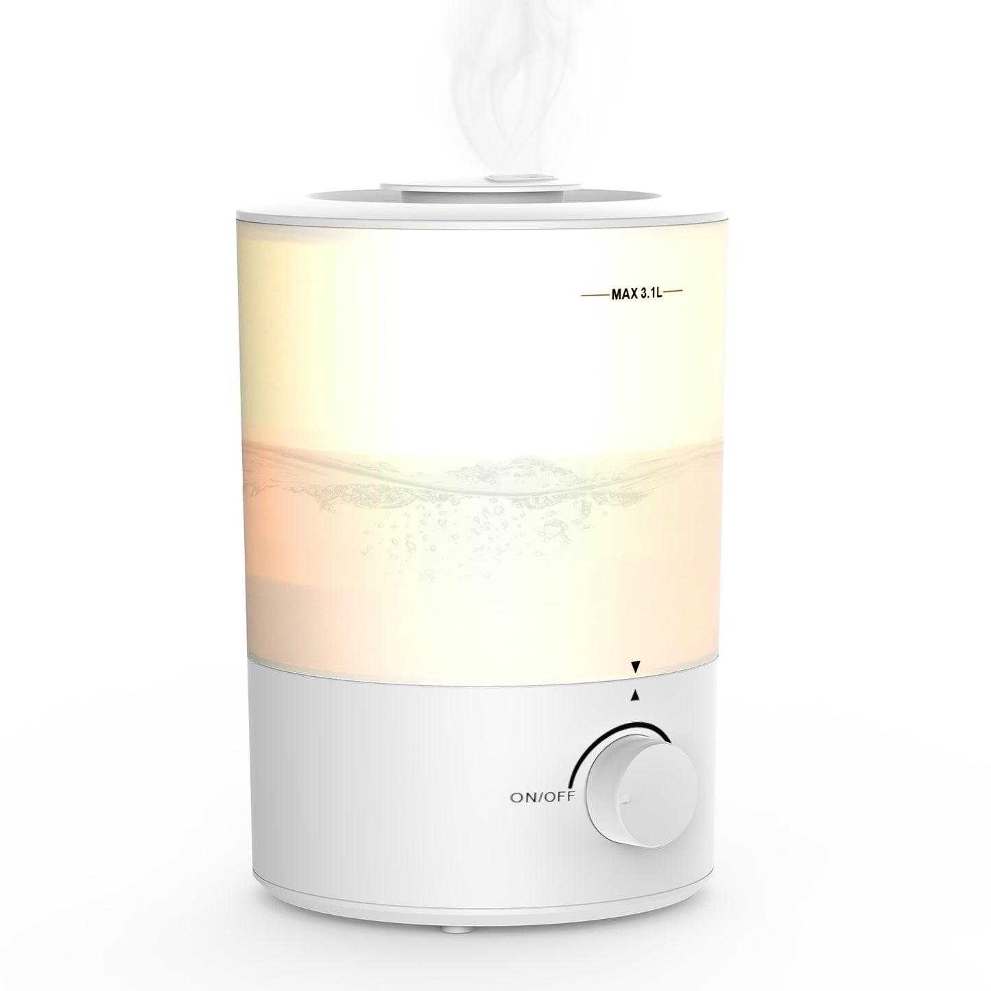 Humidifiers for Bedroom, Cool Mist Top Fill Essential Oil Diffuser with 25Watt for Home Large Room, 360° Nozzle, Rapid Ultrasonic Humidification for Baby Nursery and Plant(3.1L)