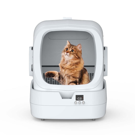 Automatic Cat Litter Box Self Cleaning - APP Control and Weight Monitoring - 86L Ultra-Quiet, Multi-Cat Litter Box - Smart Health Monitor, Safe Anti-Pinch, Self Cleaning Litter Box