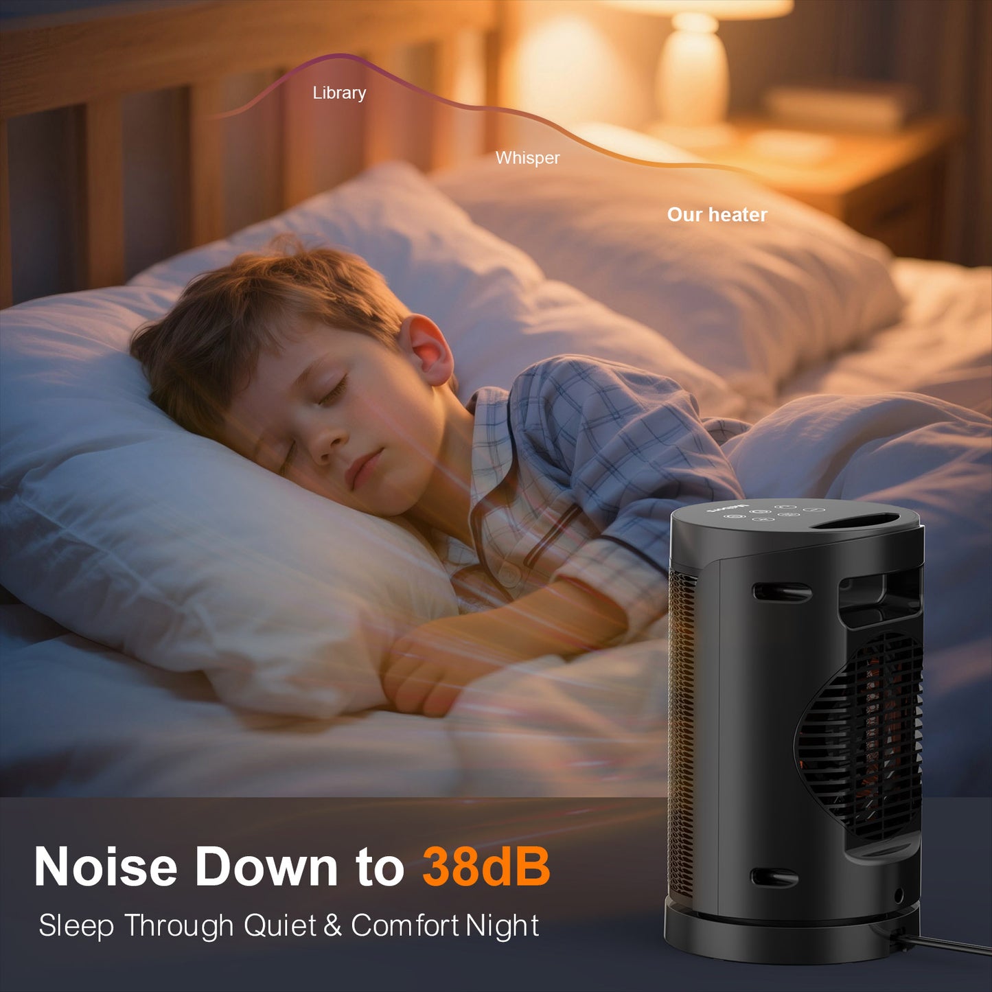 Portable Electric Heater - LED Screen and 3 Modes, ECO Temperature Control, Remote & Oscillating, Space Heater for Office, Bedroom