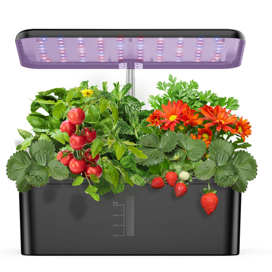 Herb Garden Hydroponics Growing System - 12 Pods Indoor Gardening System with LED Grow Light, Indoor Garden with Pump System,Height Adjustable, Indoor Herb Garden Kit for Home Office