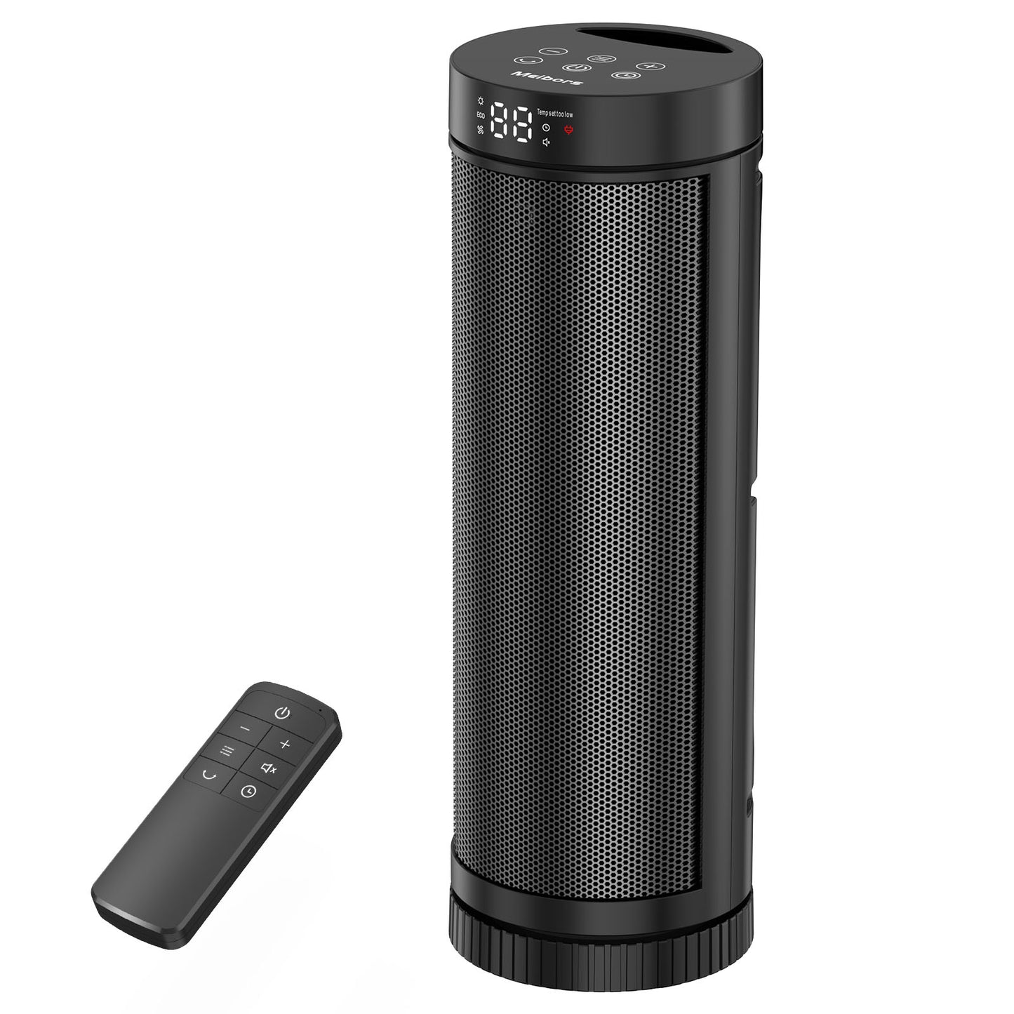 17-Inch PTC Ceramic Space Heater - 3 Heat Settings, 12-Hour Timer, Remote Control, Tip-Over & Overheat Protection, Electric Heater for Bedroom & Office, ETL