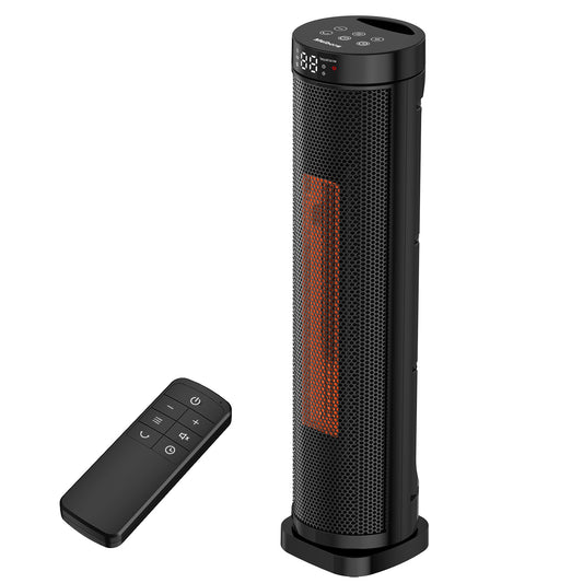 1500W Portable Ceramic Space Heater with Remote, Thermostat & Oscillation for Bedroom and Office