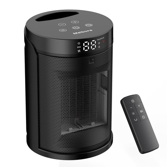 Portable 1500W Ceramic Heater - LED Screen, ECO Mode, Timer & Remote, Suitable for Office and Home, ETL