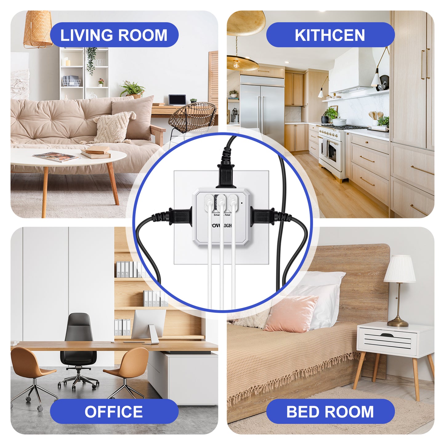 Portable Wall Outlet Extender with 3 Outlets & USB-C, Cruise Ship Approved, Perfect for Travel & Home